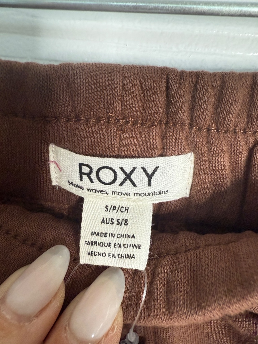 ROXY Brown Floral Side Stripe Low Rise Sweatpants NWT Size S - Picture 7 of 9